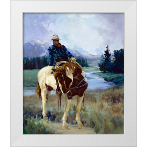 Cold Weather Friends White Modern Wood Framed Art Print by Hawley, Carolyne