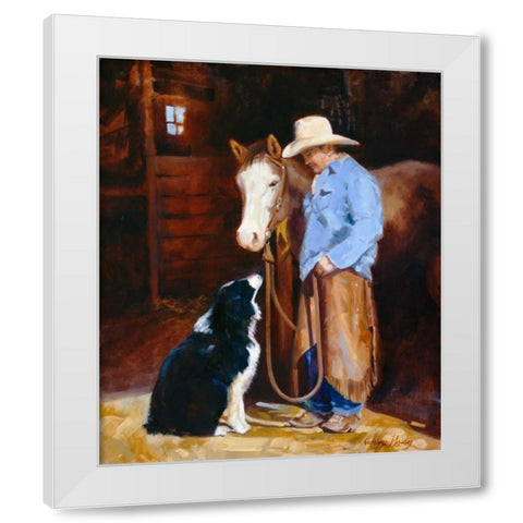 Hey - Buddy White Modern Wood Framed Art Print by Hawley, Carolyne