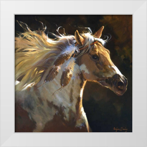 Spirit Horse White Modern Wood Framed Art Print by Hawley, Carolyne