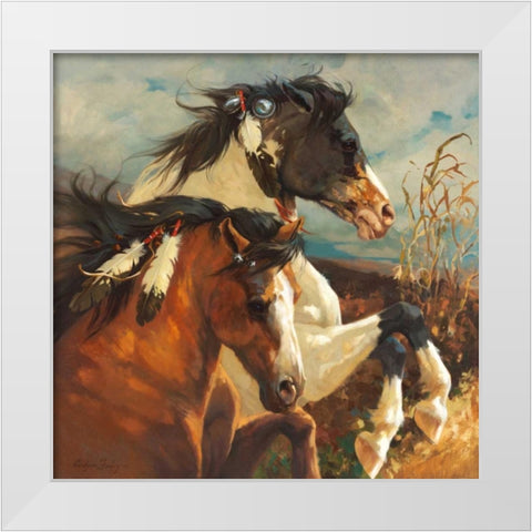 Wind Voyager White Modern Wood Framed Art Print by Hawley, Carolyne