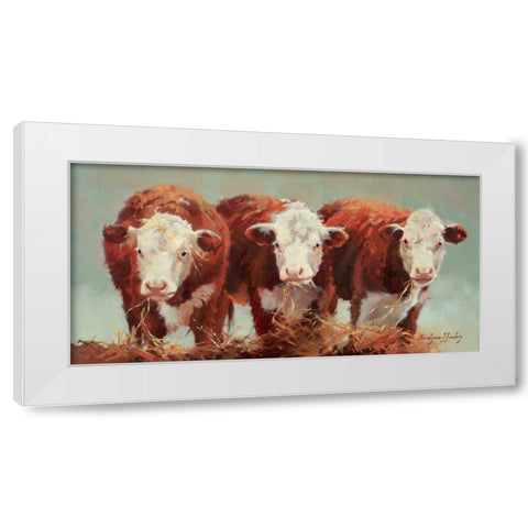 Three of a Kind White Modern Wood Framed Art Print by Hawley, Carolyne