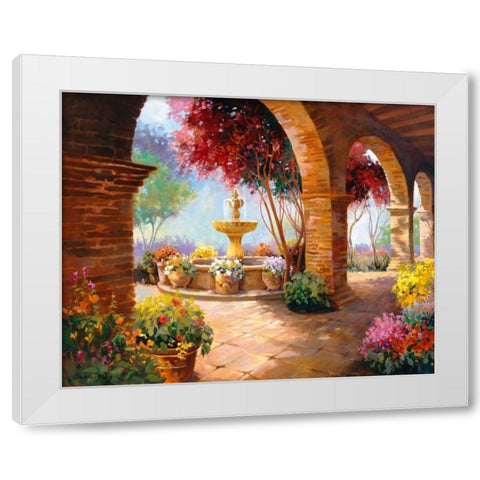 Primavera White Modern Wood Framed Art Print by Hawley, Carolyne