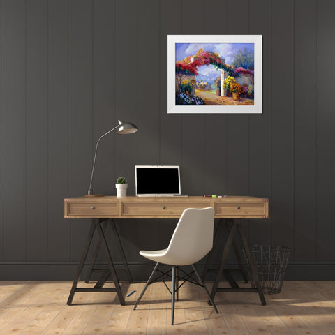 Garden Peace White Modern Wood Framed Art Print by Hawley, Carolyne