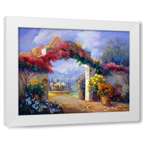 Garden Peace White Modern Wood Framed Art Print by Hawley, Carolyne