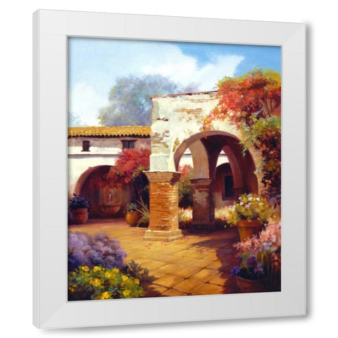 Capistrano White Modern Wood Framed Art Print by Hawley, Carolyne