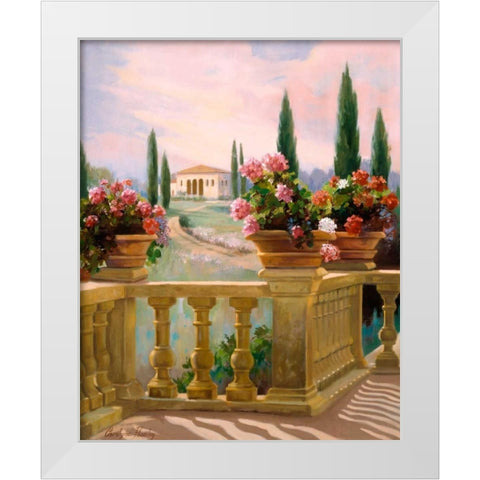 Tuscany Morning White Modern Wood Framed Art Print by Hawley, Carolyne