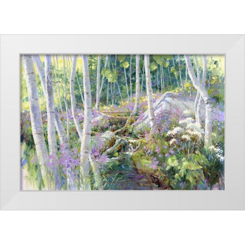 Aspen Glade White Modern Wood Framed Art Print by Pollard, Julie G.