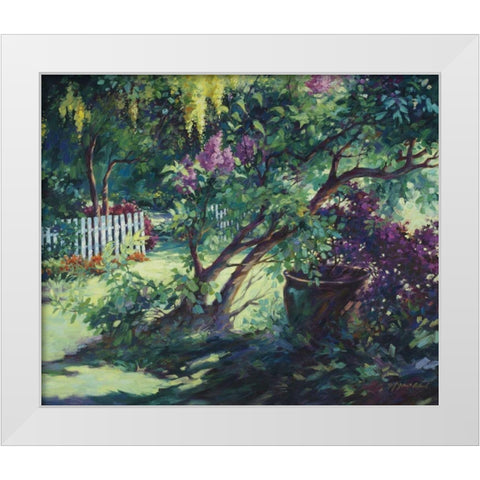From Under the Lilac White Modern Wood Framed Art Print by Pollard, Julie G.