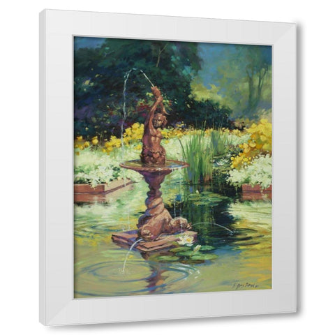 La Fontana White Modern Wood Framed Art Print by Pollard, Julie G.