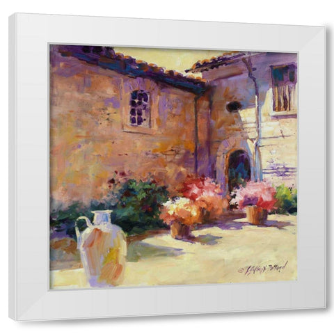 Umbrian Sunlight White Modern Wood Framed Art Print by Pollard, Julie G.