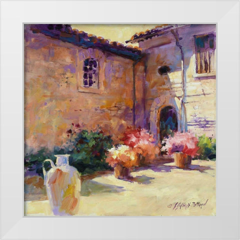 Umbrian Sunlight White Modern Wood Framed Art Print by Pollard, Julie G.