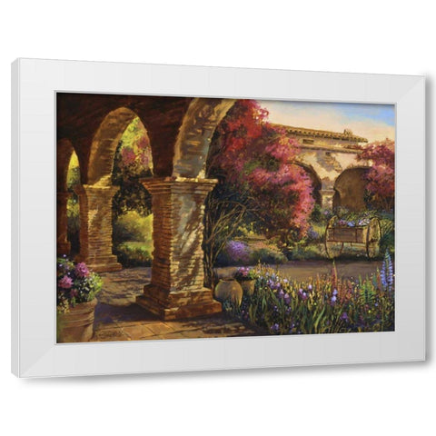 Mission Garden White Modern Wood Framed Art Print by Hadfield, Clif