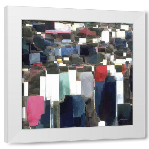 Building Block Tile I White Modern Wood Framed Art Print by Burghardt, James