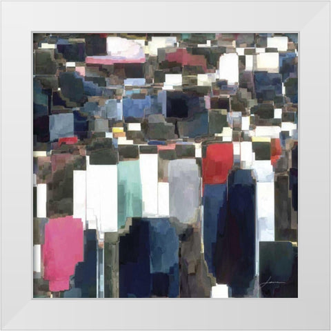 Building Block Tile I White Modern Wood Framed Art Print by Burghardt, James