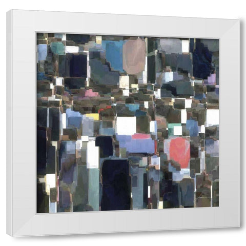 Building Block Tile II White Modern Wood Framed Art Print by Burghardt, James