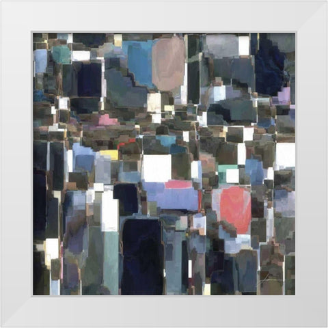 Building Block Tile II White Modern Wood Framed Art Print by Burghardt, James