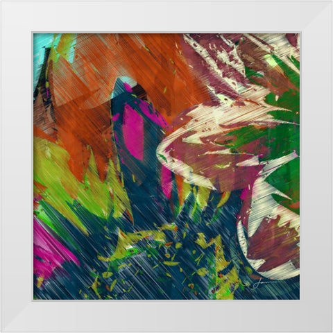 Floragraph III White Modern Wood Framed Art Print by Burghardt, James