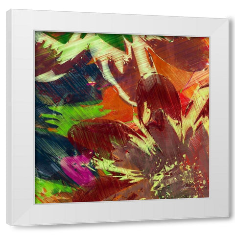 Floragraph IV White Modern Wood Framed Art Print by Burghardt, James