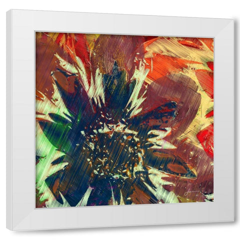 Floragraph V White Modern Wood Framed Art Print by Burghardt, James