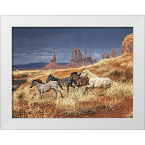 Monumental Run  White Modern Wood Framed Art Print by Drost, David