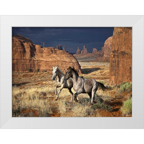 Best Friends White Modern Wood Framed Art Print by Drost, David