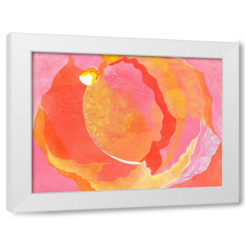 Cabbage Rose I White Modern Wood Framed Art Print by Roth, Carolyn
