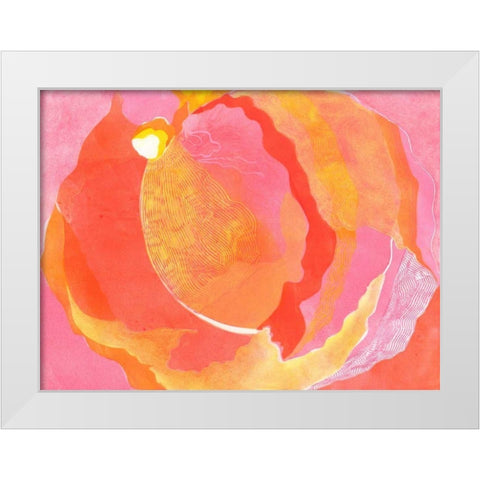 Cabbage Rose I White Modern Wood Framed Art Print by Roth, Carolyn