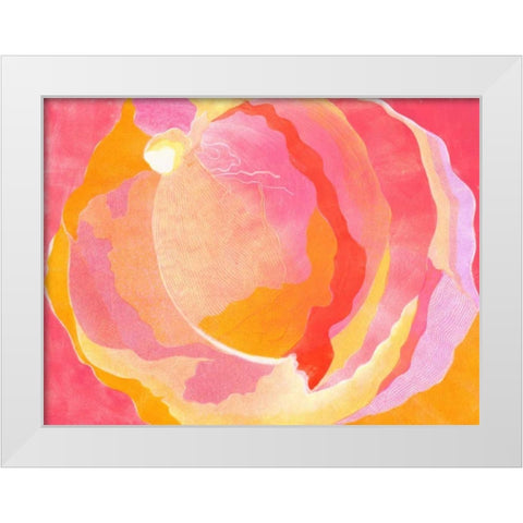 Cabbage Rose III White Modern Wood Framed Art Print by Roth, Carolyn