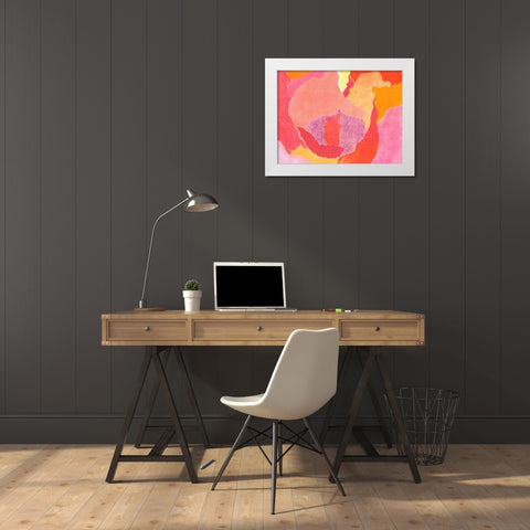 Cabbage Rose IV White Modern Wood Framed Art Print by Roth, Carolyn