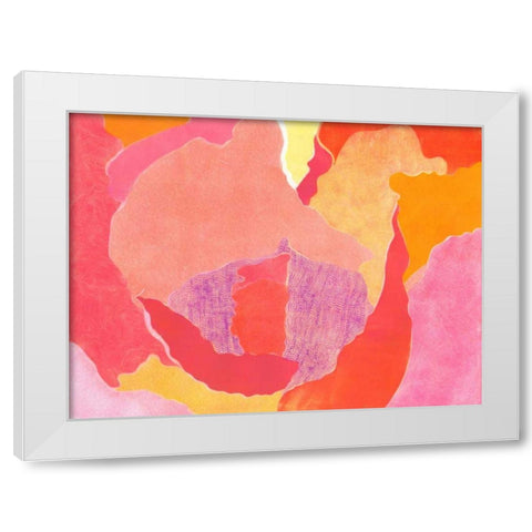 Cabbage Rose IV White Modern Wood Framed Art Print by Roth, Carolyn