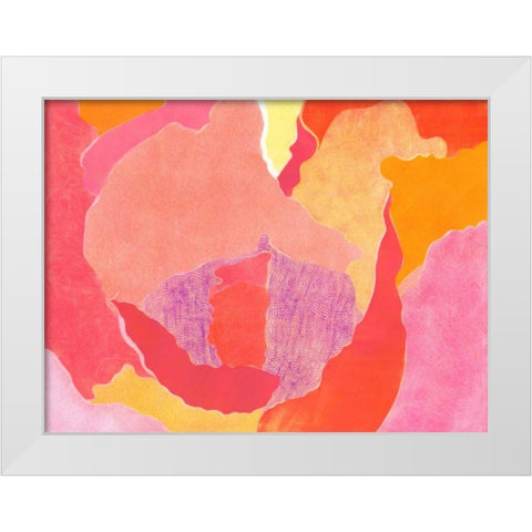 Cabbage Rose IV White Modern Wood Framed Art Print by Roth, Carolyn