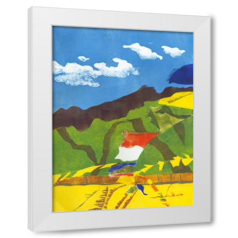 Prayer Flags II White Modern Wood Framed Art Print by Roth, Carolyn