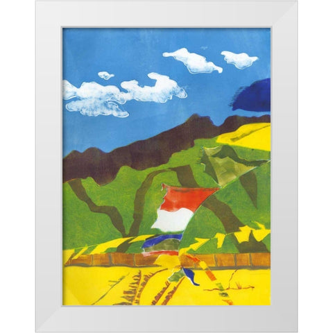 Prayer Flags II White Modern Wood Framed Art Print by Roth, Carolyn