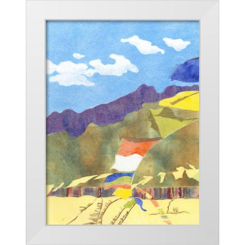 Prayer Flags IV White Modern Wood Framed Art Print by Roth, Carolyn