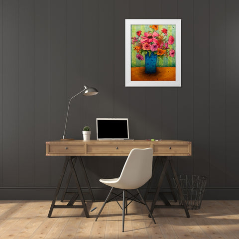 Perks of a Gardener White Modern Wood Framed Art Print by Quin, Marabeth