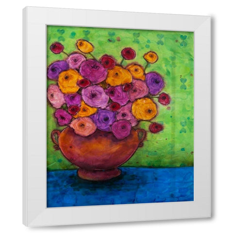 Bursting Blooms White Modern Wood Framed Art Print by Quin, Marabeth