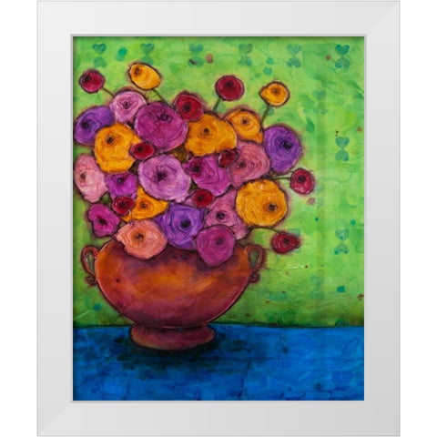 Bursting Blooms White Modern Wood Framed Art Print by Quin, Marabeth