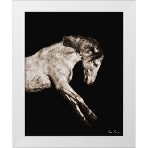 Horse Portrait IV White Modern Wood Framed Art Print by Drost, David