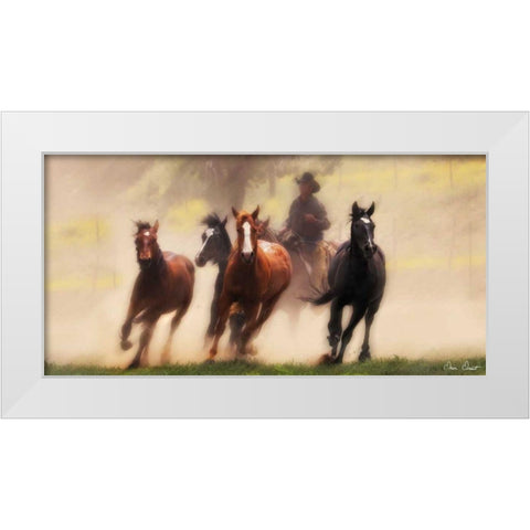 The Chase IV White Modern Wood Framed Art Print by Drost, David