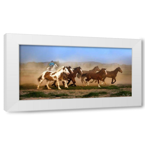 The Chase VI White Modern Wood Framed Art Print by Drost, David