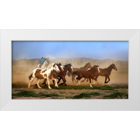 The Chase VI White Modern Wood Framed Art Print by Drost, David