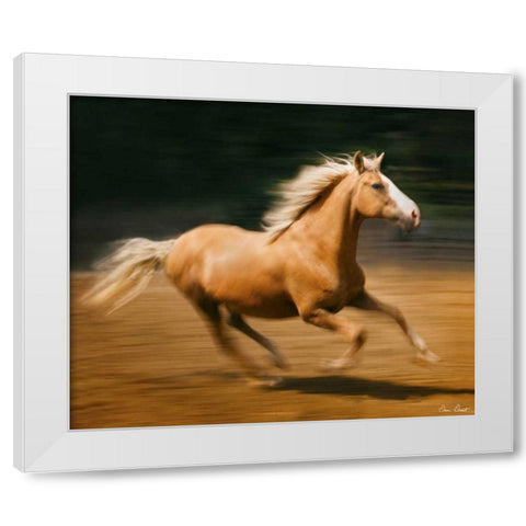 Blazing Horse I White Modern Wood Framed Art Print by Drost, David