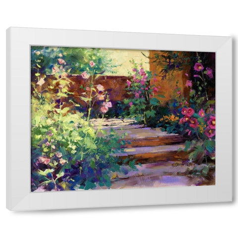 Summer Path White Modern Wood Framed Art Print by Pollard, Julie G.