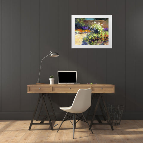 Rosa Carmela White Modern Wood Framed Art Print by Pollard, Julie G.