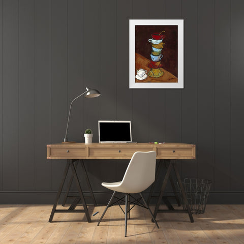 Tipped II White Modern Wood Framed Art Print by Hebert, Deann