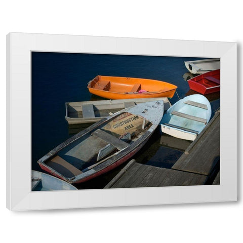 Row Boats II White Modern Wood Framed Art Print by Perry, Rachel