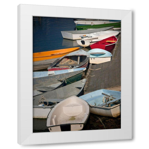 Row Boats III White Modern Wood Framed Art Print by Perry, Rachel