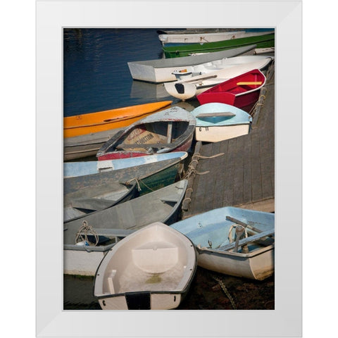 Row Boats III White Modern Wood Framed Art Print by Perry, Rachel