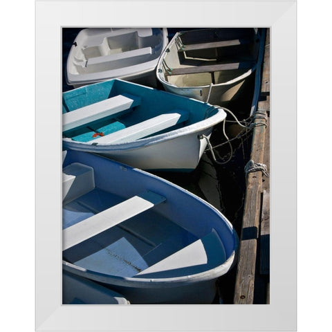 Row Boats IV White Modern Wood Framed Art Print by Perry, Rachel