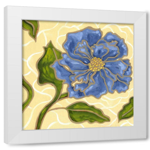 Annie Blue I White Modern Wood Framed Art Print by Deans, Karen